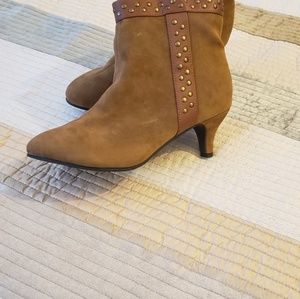 Brand New Cognac Suede Ankle Boots